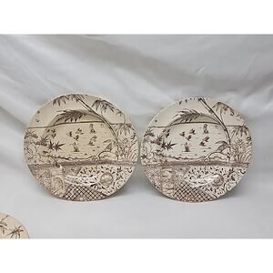 Vintage Melbourne Mayers G&W Brown Transfer Ware Plate 9" Inch Soup Plate Salad